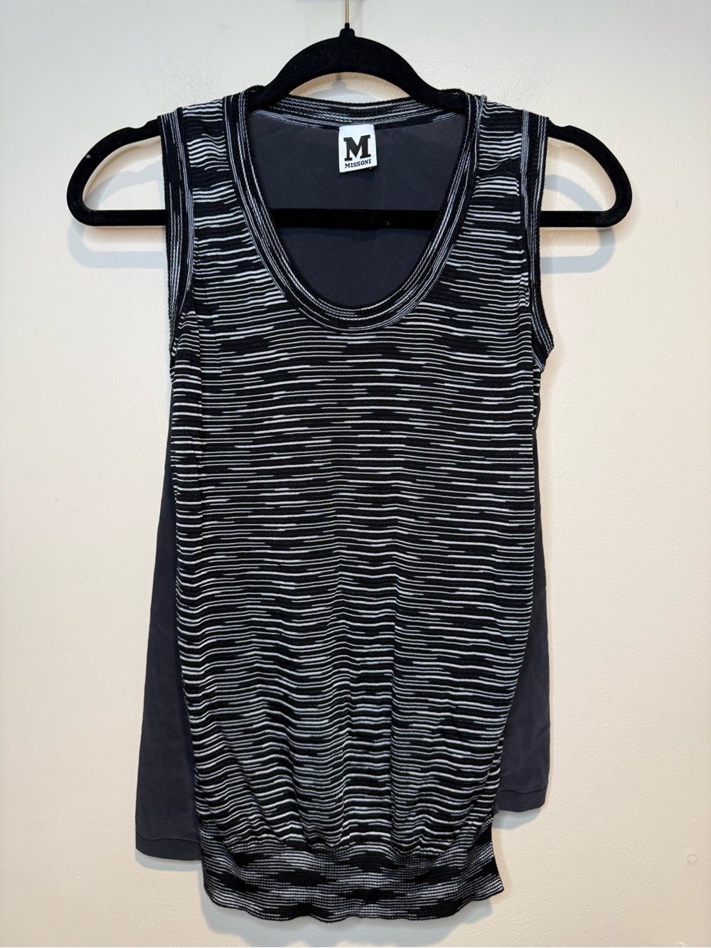 Missoni black & white stripe knit tank size 42